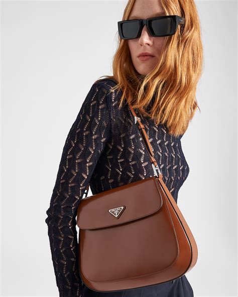 prada cleo bag flap|brushed leather shoulder bag prada.